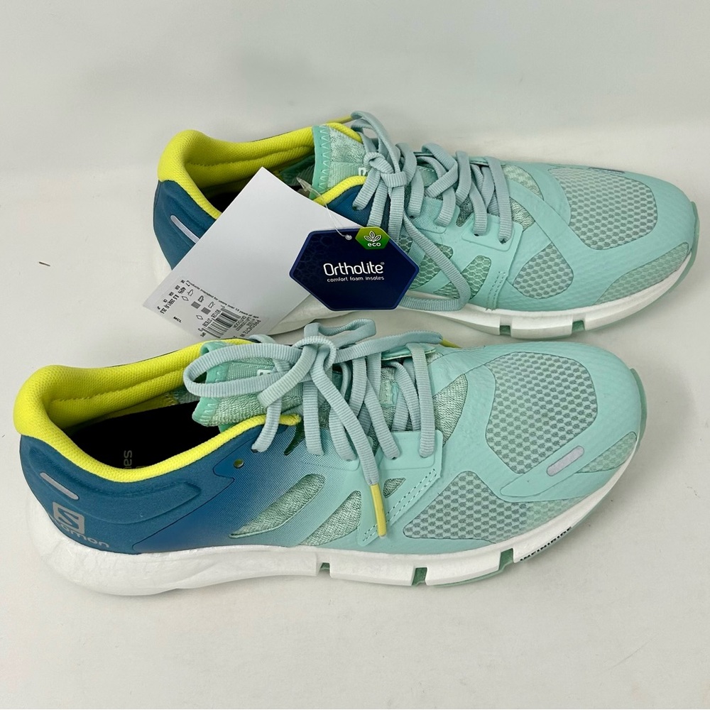 Salomon Women's Mint Green and Teal Athletic Shoes - Picture 2 of 8